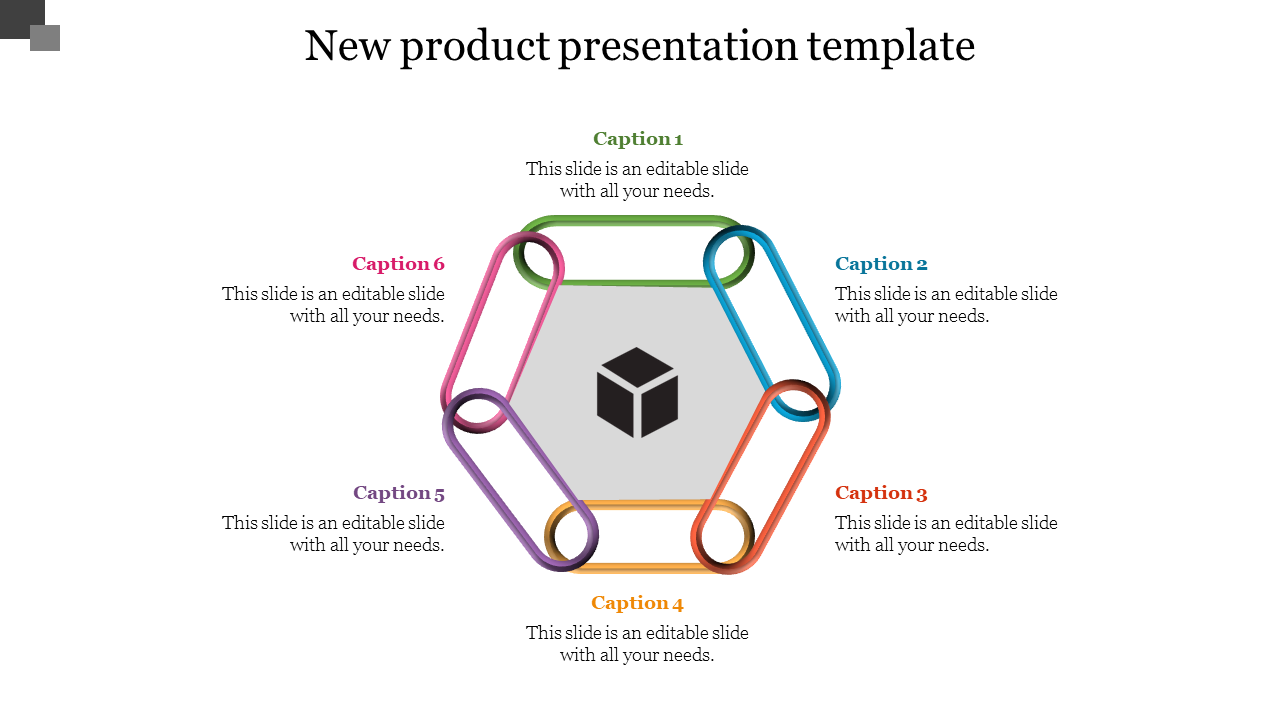 Six Node New Product Presentation Template Slide